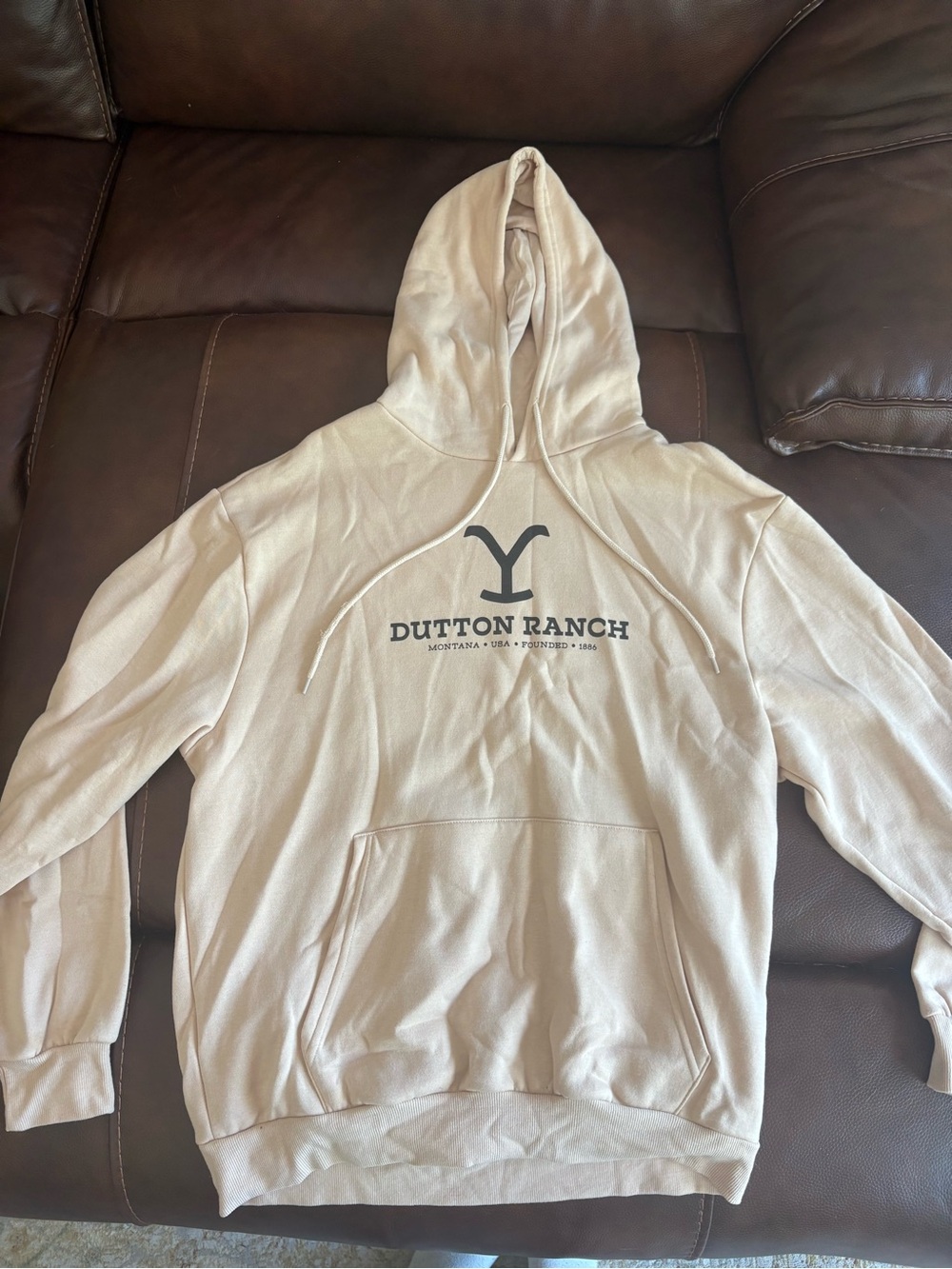 Dutton Ranch Women's Beige Pullover Hoodie
